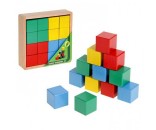 Деревянные кубики 16шт цветные АЦ2200