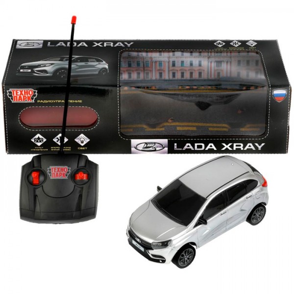 Машина на радиоуправлении LADAXRAY-18L-GY LADA XRAY 18 см, свет, сереб Технопарк в кор /36/