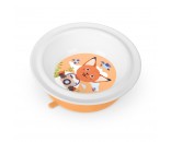 Тарелка детская глубокая на прсосе с оранжевым декором Белый 431316016