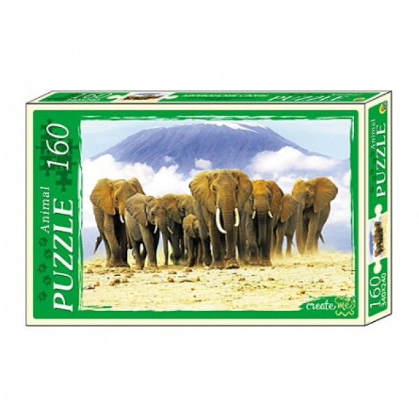 Пазл 160 Африканские слоны КБ160-4033