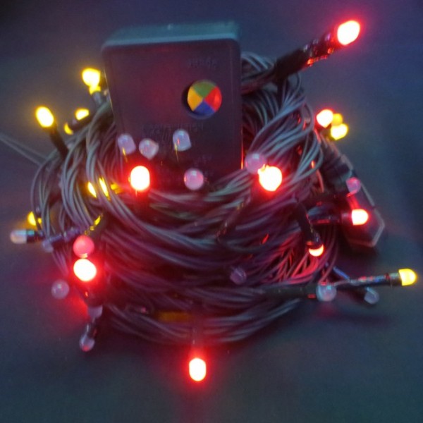 Электрическая гирлянда матовая 100л LED 8 реж 8,5м микс 141-1772H