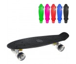 Скейтборд пластик 56 см, колеса PU со светом, крепления алюмин., 636146 до 60кг
