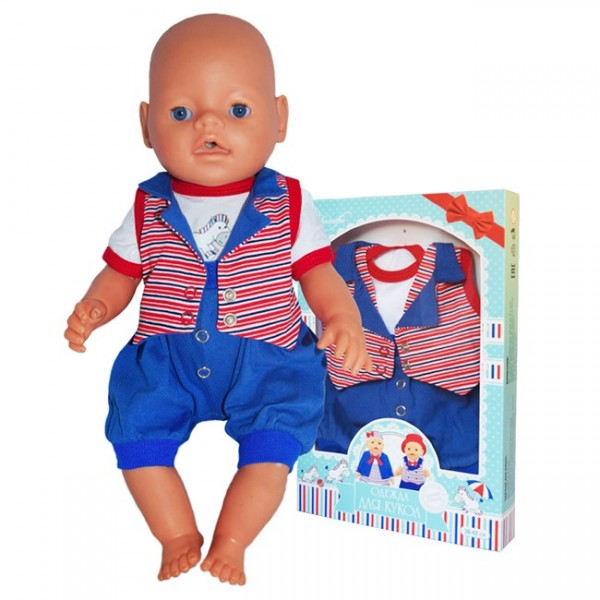 Одежда для куклы Комплект Комбинезон с боди и жилетом 304