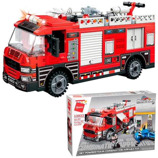 Конструктор 12022 QMAN  Пожарная машина 275 дет. в кор.
