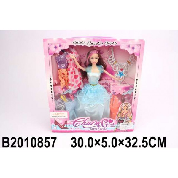 Кукла YB023B-1 с набором платьев в коробке