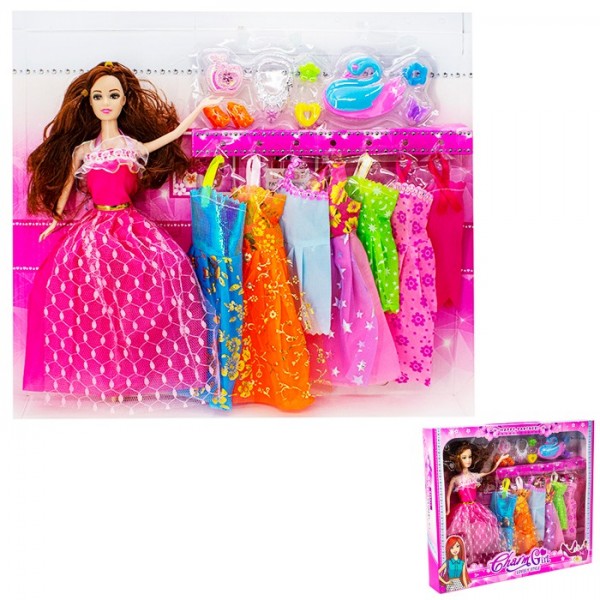 Кукла YB024B-1 с набором платьев в коробке